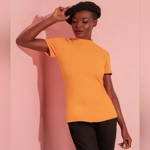 Vixen by Micheline Pitt GIRL GANG TOP IN MUSTARD Size 2x NWT